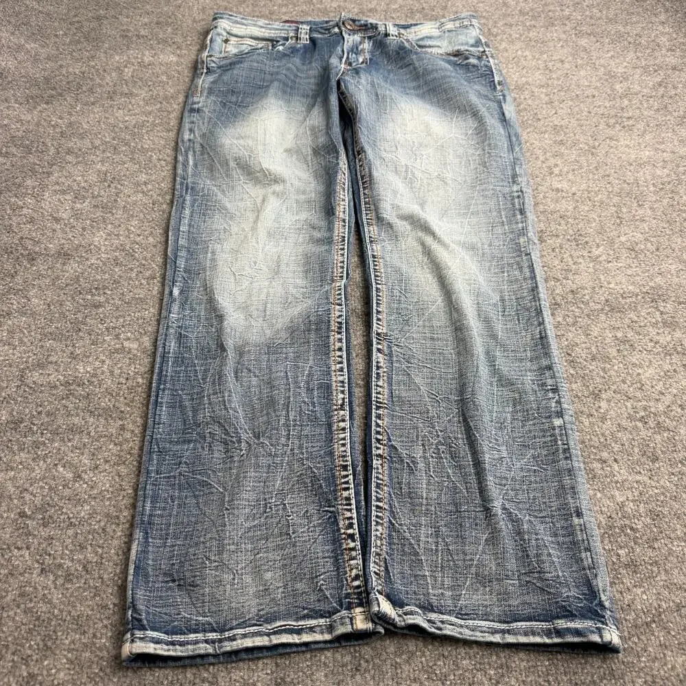 Axe & Crown Classic Straight Jeans Men's 33x30 Y2K Distressed Faded Denim